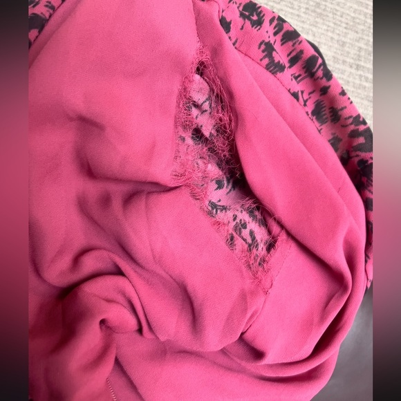 All Saints Pink Leopard Assymetrical Ruffle Dress US 4 - Picture 12 of 13